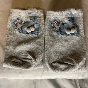 NEW Funny Gray Cat Socks